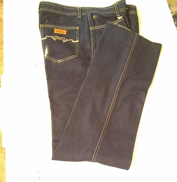 LAVANA Pants Womens Blue Jeans Embroidered Raw Hem  Size  34/34"inseam M… - Picture 1 of 9